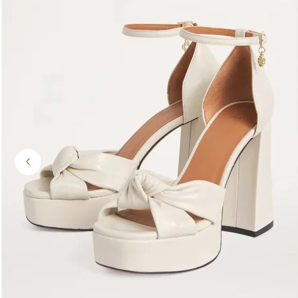 MAJE OFF-WHITE Leather platform sandals (SIZE 7.5) - Picture 2 of 4